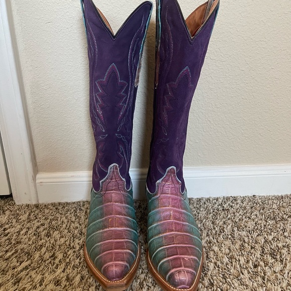 Dingo Purple and Blue Cowboy Boots - Picture 2 of 7